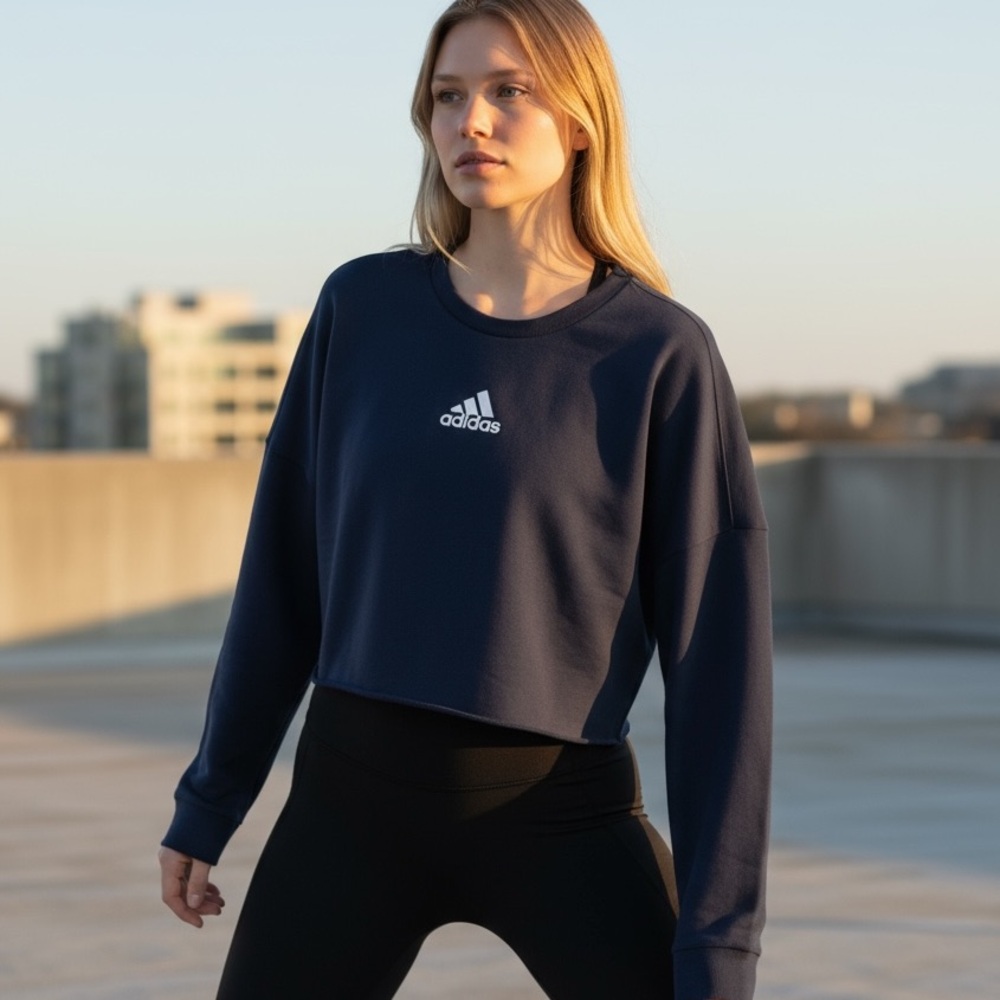 Adidas cropped crew neck sweatshirt